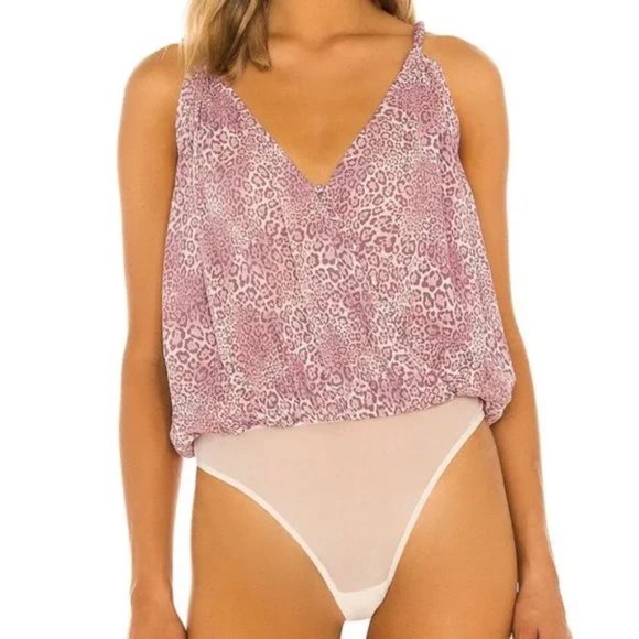 NWT Free People Siren Song Sleeveless Wrap Bodysuit with thong back sz L - Picture 4 of 7